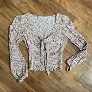 American Eagle Long Sleeve Flower Pattern Top,  Women’s size XS